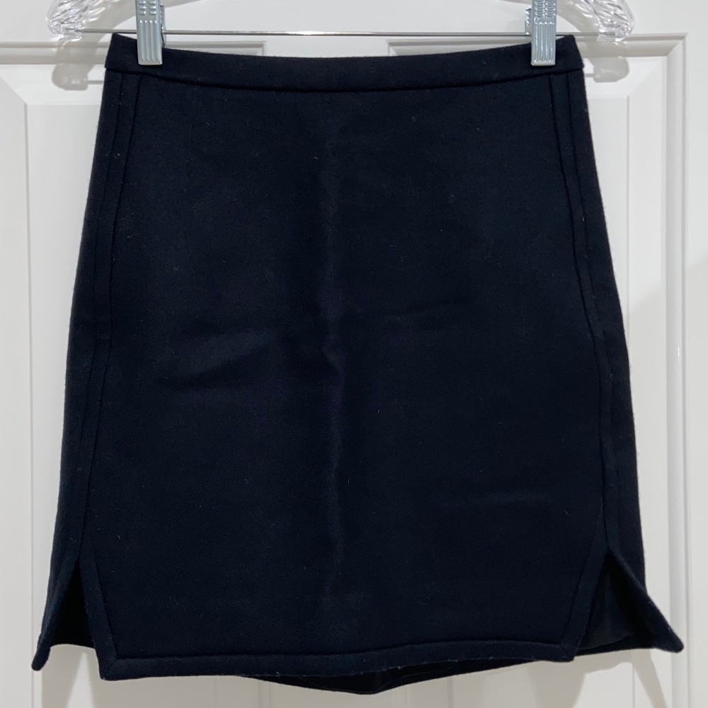 J. CREW Black Wool Skirt